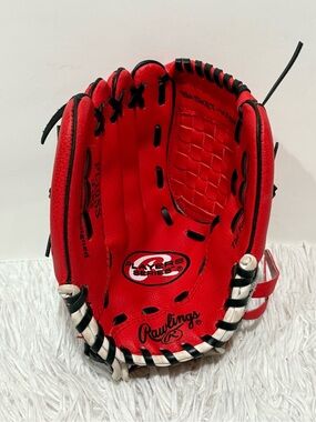 Rawlings Player Red & Black Leather Baseball Glove  For Right Hand - PL10SS